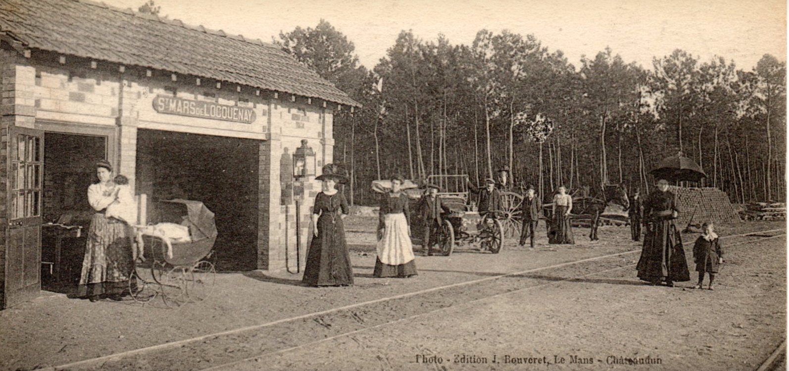 Tramways de La Sarthe : Gare de St-Mars-de-Locquenay c.1910.